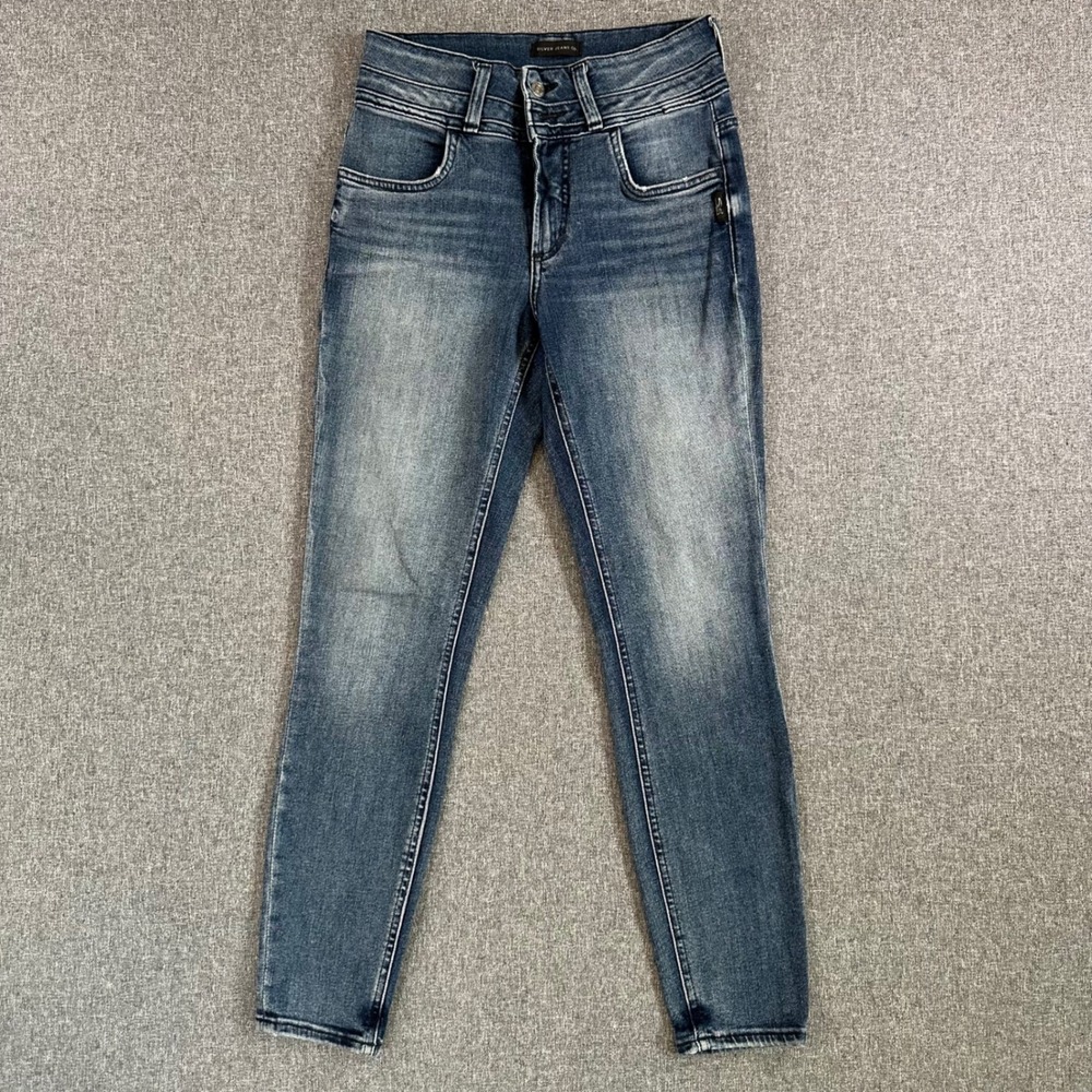 Silver Jeans Co Avery Skinny High Rise Medium Wash Denim Blue Jeans W26 L29 👖
